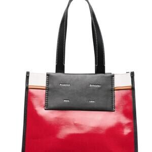 NWT MSRP$450 Proenza Schouler White Label large Morris coated tote bag Stained